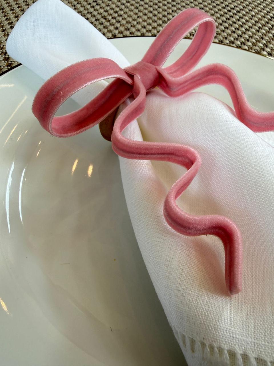 Porta Guardanapo Laço Rosa