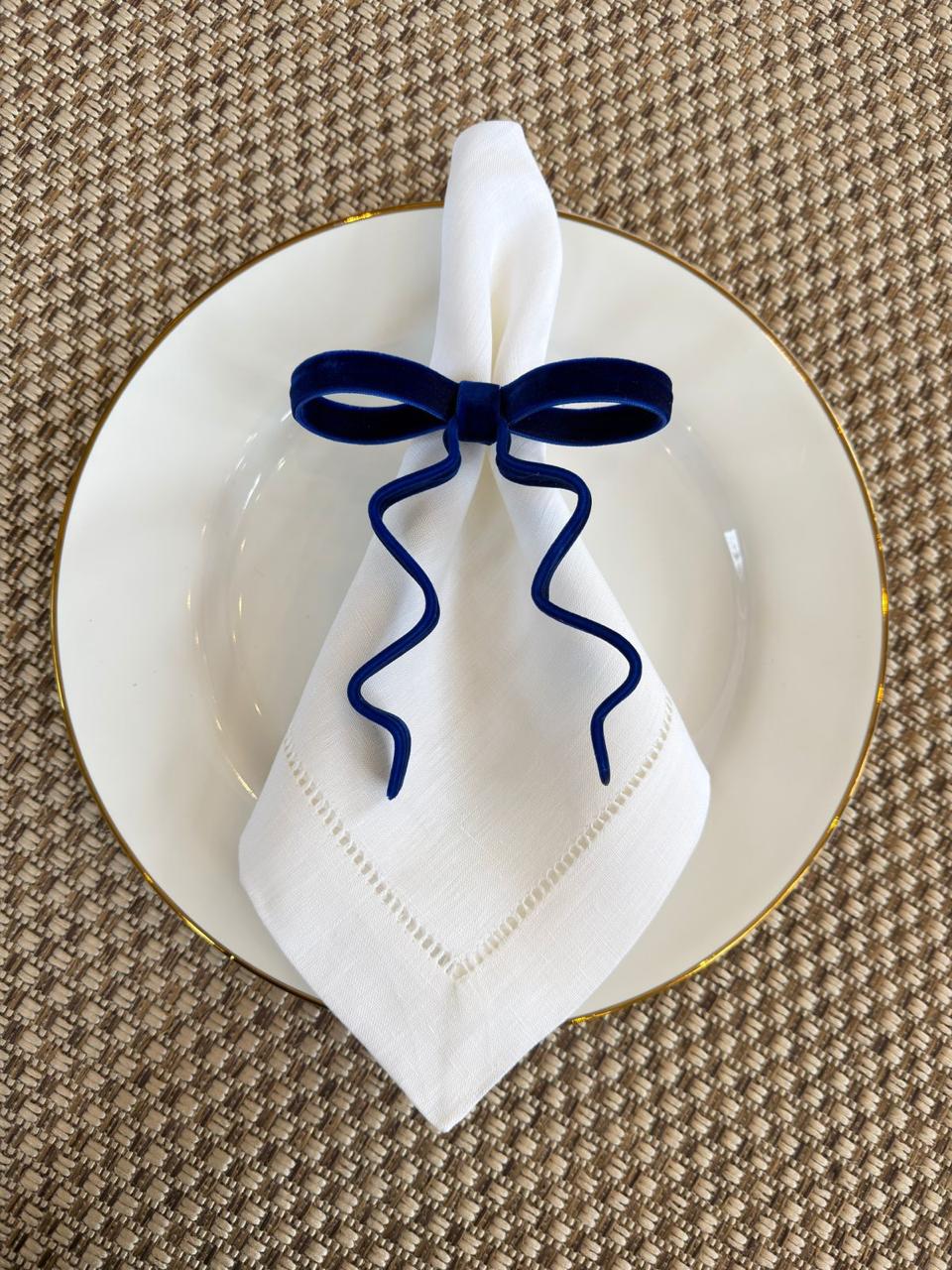 Porta Guardanapo Laço Azul Royal