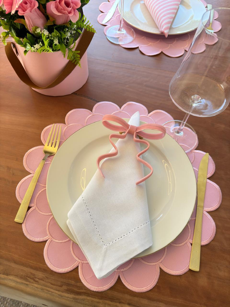 Porta Guardanapo Laço Rosa