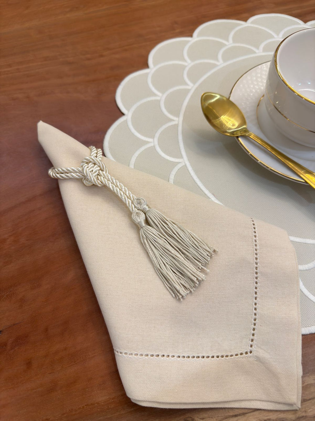 Porta Guardanapo Tassel Off White