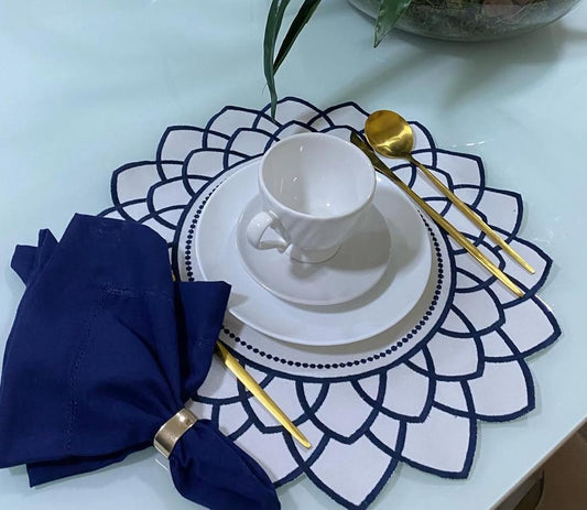 Jogo Americano Impermeável - Mandala Azul Royal