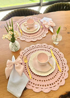 Lugar Americano Crochê Light Pink