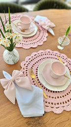 Lugar Americano Crochê Light Pink
