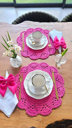 Lugar Americano Crochê Pink