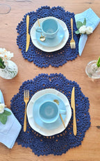 Lugar Americano Crochê Blue